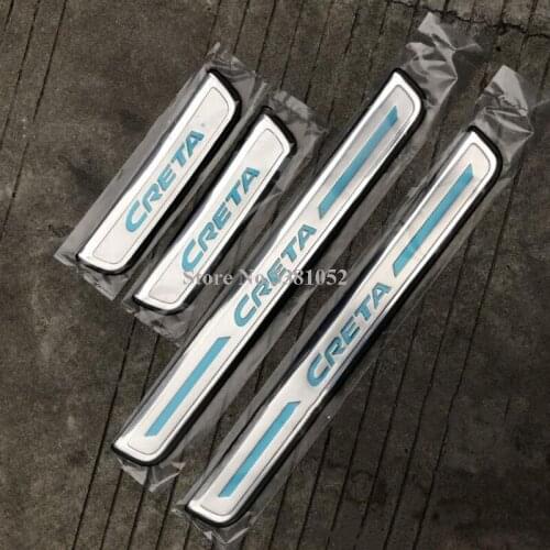 4Pcs Stainless Steel Door Sill Pedal Cover Trim For Hyundai Creta 2014 2015 2016 2017 2018 2019 Accessories Car Accessories