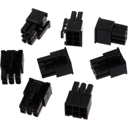 50 Pcs 4.2mm 6P 6 Pin Male Power Connector For PC Computer PCI-E Plastic Shell