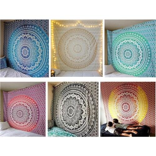 2021 New Mandala Large Indian Hanging Tapestry Wall Mount Bohemian Yoga Mat Polyester Beach Rug Thin Blanket Yoga Towel Shawl