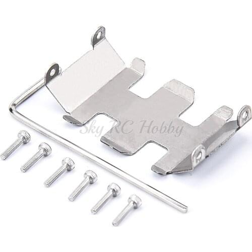 Stainless Steel Center Skid Plate Protection Plate Chassis Guard for 1/24 Axial SCX24 AXI90081 Upgrades Parts RC Crawler Car