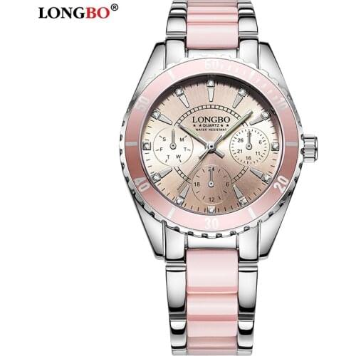 Fashion Longbo Top Brand Women Clock Ladies Quartz Watches Ceramic Hight Quality Relogio Feminino Montre Relogio Feminino Mujer