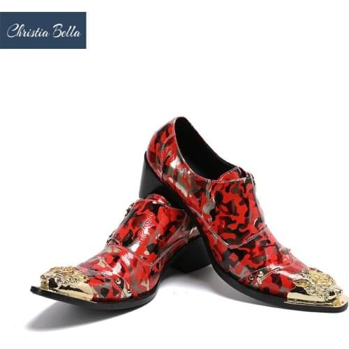 Christia Bella Genuine Leather Shoes Mens Business Dress Shoes British Style Retro High Increase Oxfords Shoes for Men