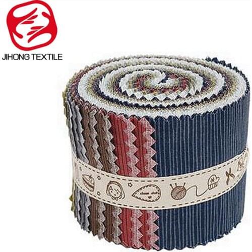 Printed Flower pure Cotton Sewing Fabric Jelly Roll Patchwork Cloth DIY Craft Quilts Material 6*105cm/pcs TJ1145