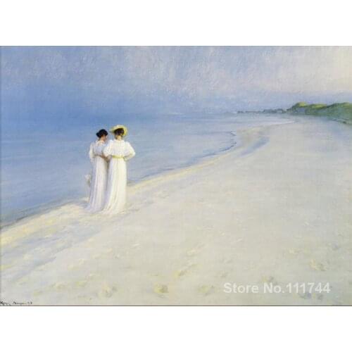 Danish art Summer Afternoon on Skagen Beach Peder Severin Kroyer paintings for sale High quality Hand painted