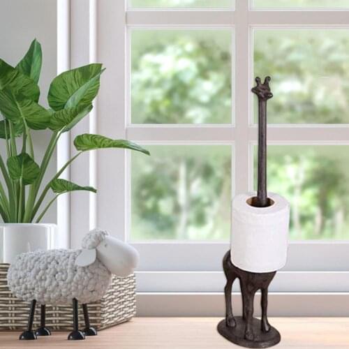 Convenient Useful Iron Giraffe Bath Toilet Paper Holder Anti-corrosion Paper Roll Stand Antique for Living Room