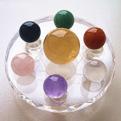 Feng Shui Crystals 7 Peices Natural Sphere Crystal Ball with Base Ball Decoration (Base 10cm) Y1763
