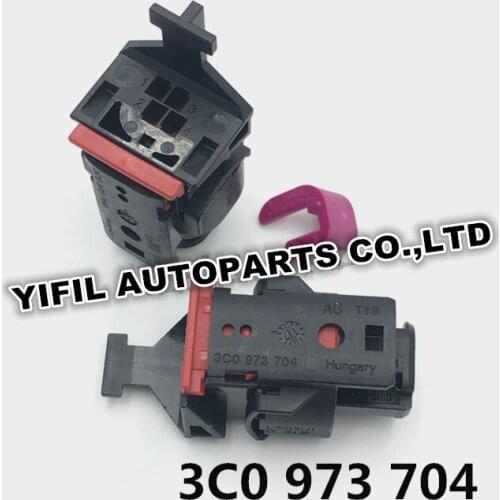 2pcs/lot 4 Pin/Way Hand-in-Hand Outside The Door Inductive Handle Connector Plug With Terminal For VW Passat CC Golf 3C0 973 704