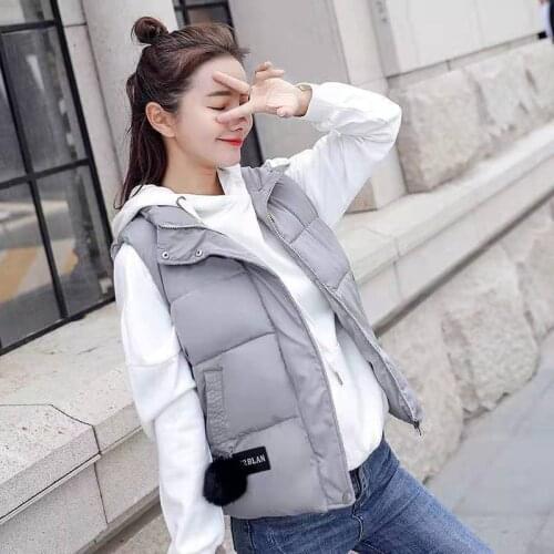 Korean Fashion Womens Coat Autumn Winter Sleeveless Jacket Zipper Pockets White Vests For Women кофта женская Warm Waistcoat