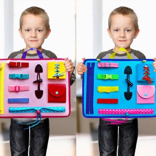 Hot Montessori Toys Baby Buckle Training Essential Educational Sensory Board For Toddlers Ntelligence Development