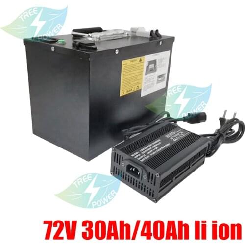 72v 30ah 40Ah lithium ion battery with BMS for electric bike Vehicles Golf Cart 3000w tricycle scooters + 5A charger