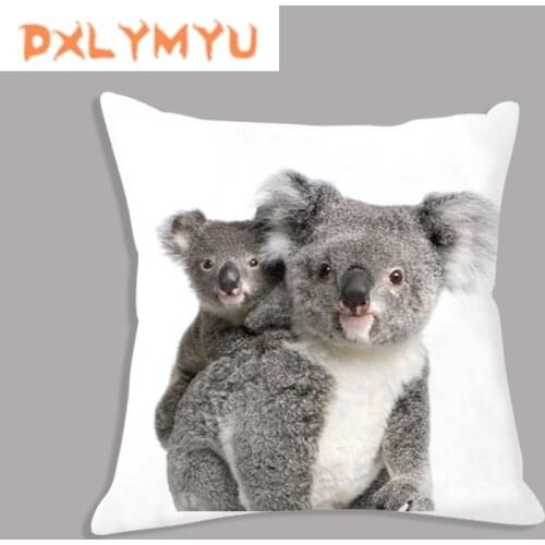 Cute Koala Pillow Case Plush Decorative Cushion Sofa Car Cushion Cover Home Decoration 45cm x 45cm Animals Pillowcase