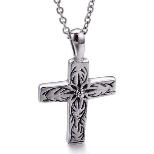 Stainless steel titanium steel fashion simple mens female cross Jesus religious pendant