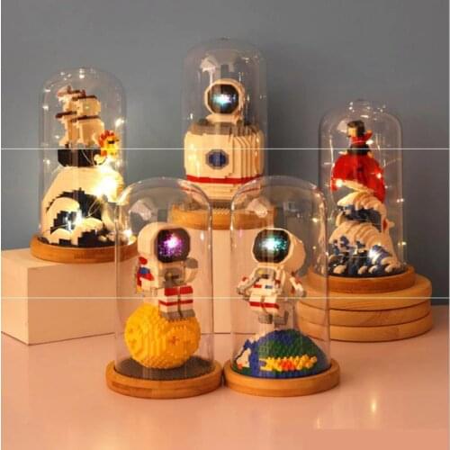 NEW Cartoon Bottle Series 3D Lighthouse DIY Block Tree House Toy Classic Movie Model Toys For Gift
