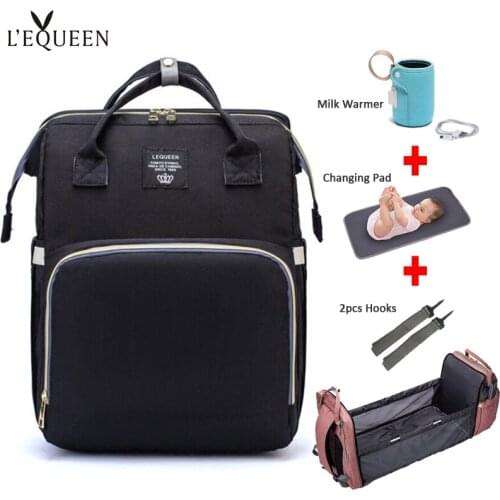 LEQUEEN New Diaper Bags Backpack Multifunctional Foldable Baby Bed Crib Bag Large Capacity Stroller Bag Insulation Nursing Bags
