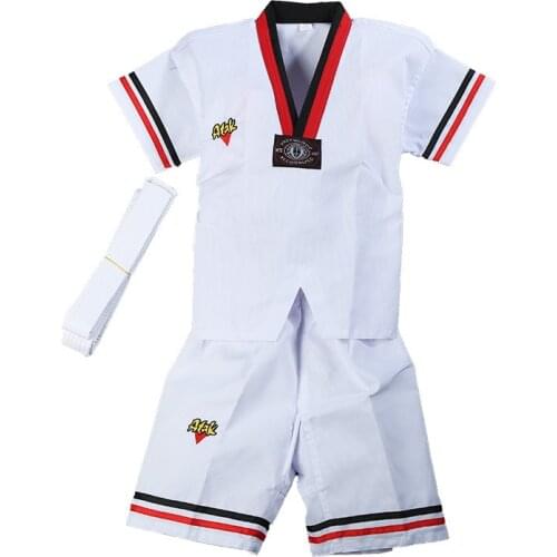 Taekwondo Clothing Children Adult Cotton Polyester Cotton Men Women Taekwondo Clothing Training Suit Karate Fitness Team uniform