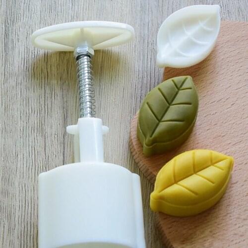 Plastic Mooncake Mold 50g Peanut Leaf Stamp Biscuit Cookie Cutter Mould DIY Fondant Baking Tool