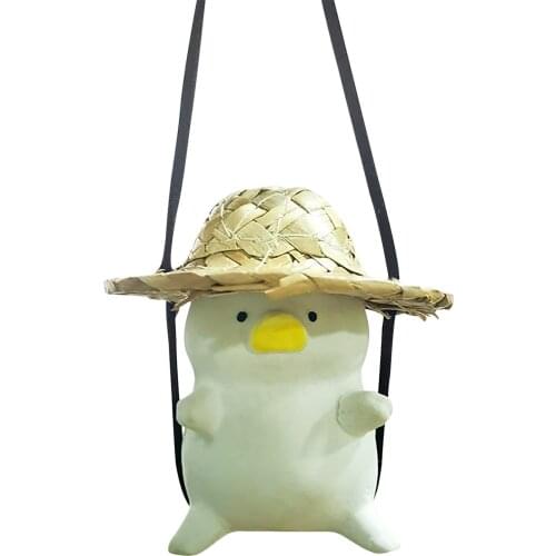 Swing Pig Car Pendant Rearview Mirror Piggy Pendants Swing Piglet Hanging Ornament Cute Lucky Piggy In Hat Hanging Decoration