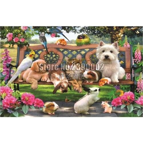 Full Square Drill 5D DIY Diamond Painting Park Bench Pals Embroidery Cross Stitch Diamond Mosaic Rhinestone home Decor