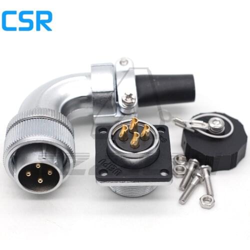 WEIPU WS20 series Right angle Waterproof Connector 4pin Plug and Socket IP67 Industrial power cord panel mount connector