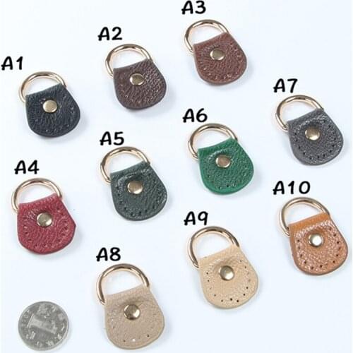 2pcs Oval Lychee Pattern Foreskin Buckle Hanging Ears For Bag Shoulder Straps Colorful PU Leather Metal Buckle Bag Accessories