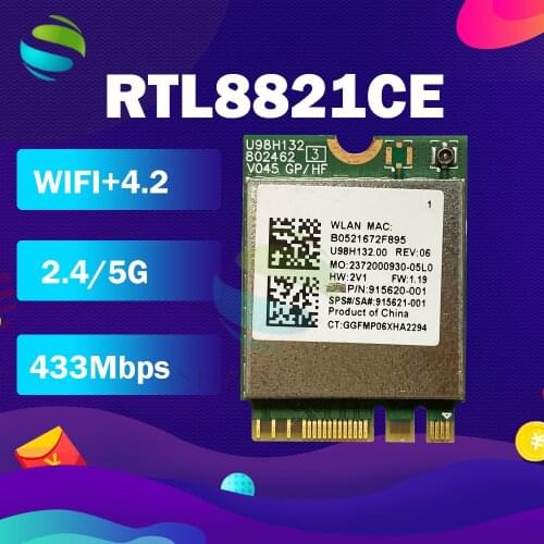 RTL8821CE 802.11AC 1X1 Wi-Fi+BT 4.2 Combo Adapter Card SPS 915621-001 Wireless Network Card for Hp ProBook 450 G5 PB430G5 Series