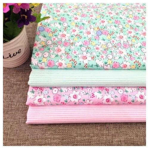 Small Floral 50x160cm Cotton Patchwork Cloth, Printed 100% Cotton Twill Fabric,DIY Sewing Quilting Fat Quarters Material For