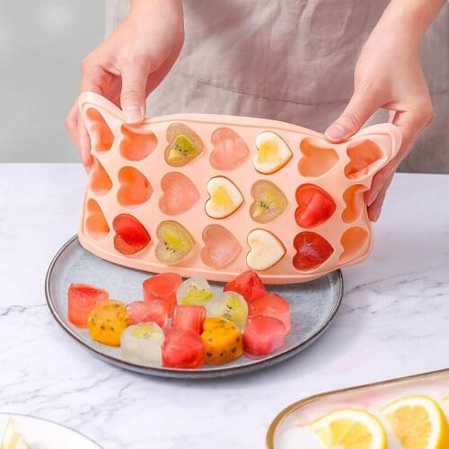 21 Grid Silicone Ice Cube Box Heart Shape Mould DIY 3D Heart Form Mold Cake Chocolate Decorating Kitchen Baking Tool