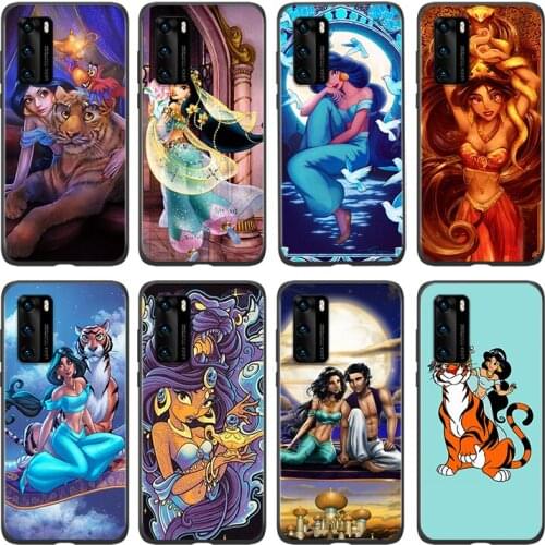 Silicone Cover Princess jasmine For Huawei P 50 P40 P30 P20 P10 P9 P8 Pro Plus Lite E mini 2017 2019 Phone Case