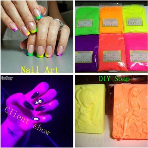 Mixed 10 colors Neon Pigment Powder Dust Nail Glitter Gradient Glitter Iridescent Acrylic Powder Soap dye Fluorescent pigment