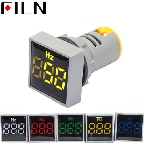 22mm AC 20-500V LED Digitial Display Red Green Yellow Blue White Hertz Indicator Light 2 in 1 Panel Round Polit Lamps