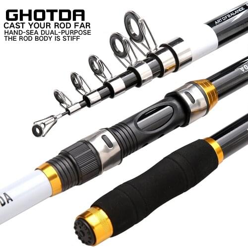 GHOTDA 2.1M -3.6M Carp Fishing Rod feeder Hard Carbon Fiber Telescopic Fishing Rod Fishing Pole
