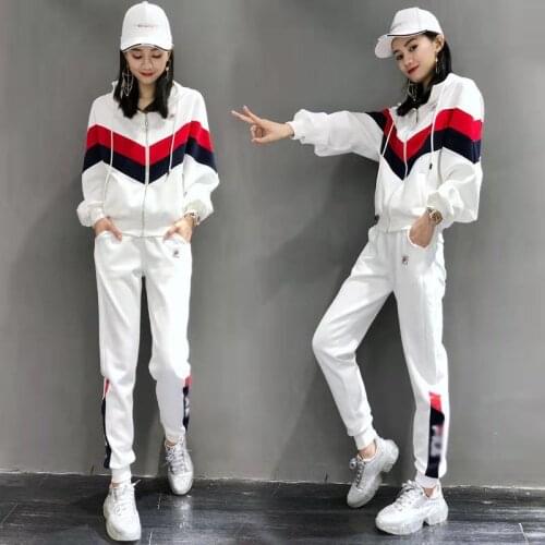 Casual sportswear suit womens 2020 Spring and Autumn new fashion style hooded sweater pants slim two-piece set