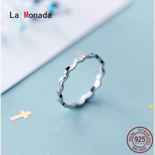 La Monada Flower Wave Silver Ring Korean 925 Women Finger Rings For Women 925 Silver Jewelry Minimalist 925 Silver Ring Female