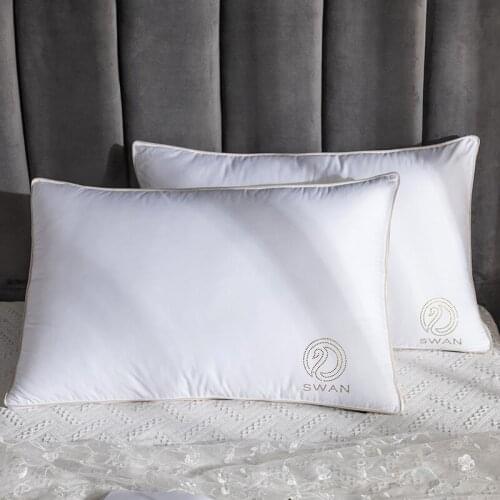 Promotion Real 1pcs Removable Goose Down Pillows Five-Star Hotel Feather Neck Pillow For Bedroom Comfortable Soft Sleep Health