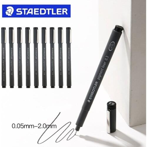 1pcs STAEDTLER 308 Fineliner Micron Pen Liner Black Waterproof Drawing Sketch Marker Stiften Lettering Pen Office Art Supplies