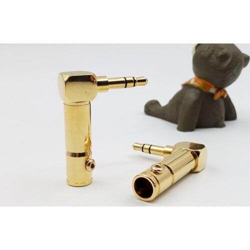 3.5mm earphone plug Pure copper gold plated 2pcs