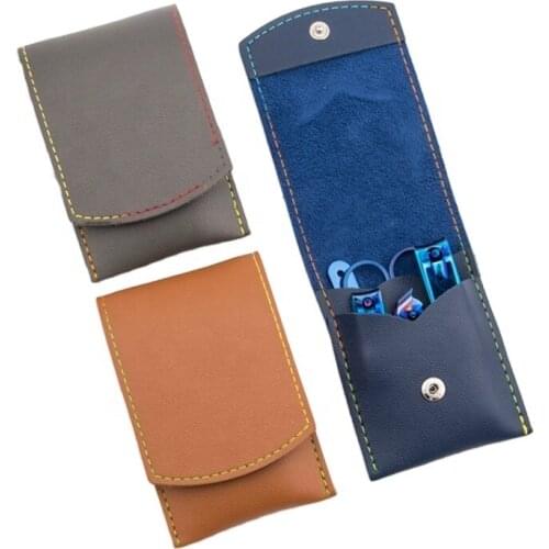 Custom Logo Magic Blue 6pcs Stainless Steel Nail Clippers Kit For Manicure Pedicure Care Grooming Tools with PU Leather Case