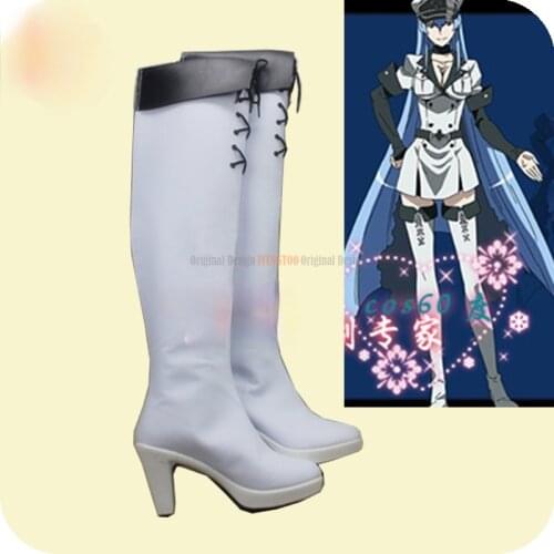 Akame ga Kill! Esdeath Anime Characters Shoe Cosplay Shoes Boots Party Costume Prop