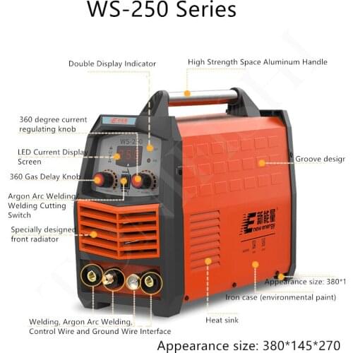 Argon Arc Welder WS-250 Household Small 220V Stainless Steel Welder Cold Welding Industrial Dual-purpose Welder
