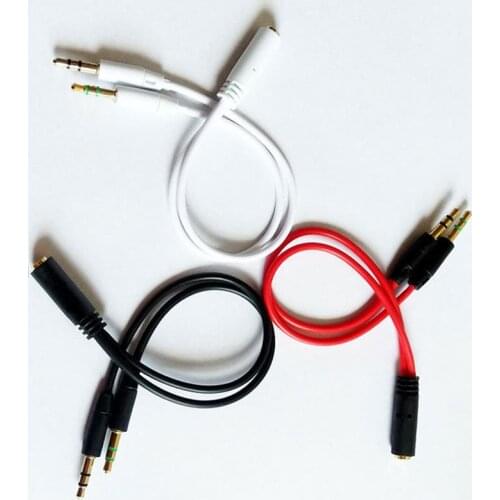 3.5 Mm Headphone Earphone Audio Cable Micphone Y Splitter Adapter 1 Female To 2 Male Connected Cord To Laptop PC