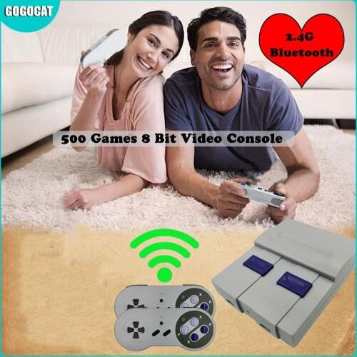 Wireless 2.4G Bluetooth Retro Mini TV AV Video Game Console For Nes 8 Bit 500 333 Classic Games Double Gamepads Christmas Gift