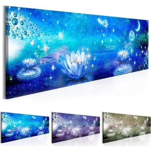 Large Full DIY 5d Diamond Painting White Beautiful Water Lotus In Moon Light cross stitch kits Mosaic Diamond Embroidery Hobby
