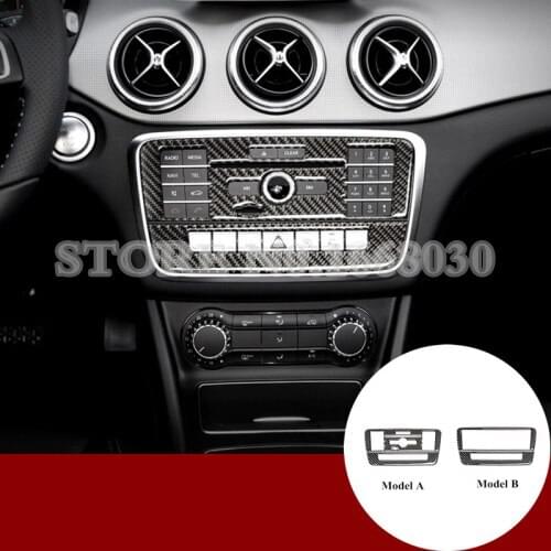 Carbon Fiber Center Console CD Panel Cover 2pcs For Benz GLA X156 2013-2018 Car accesories interior Car Trim