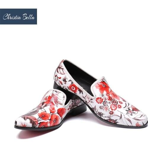 Christia Bella 2018 New Men Loafers Brand Handsome Comfortable Top Quality Floral Men Casual Shoes Summer Slippers Plus Size