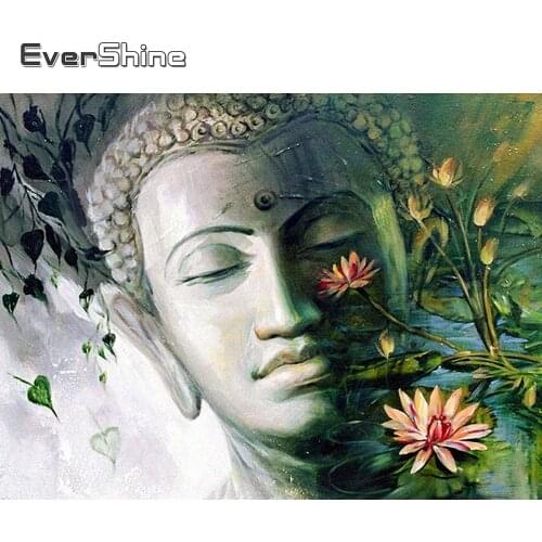 Evershine Diamond Painting Religions Icon With Square Rhinestones Diamond Embroidery Buddha Zen Cross Stitch Kit Home Decoration