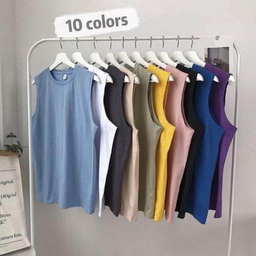 New Men t shirt Fashion Loose Tops Tee Casual Summer Sleeveless t shirts Long For Boys Solid Color t shirt Clothing S~4XL
