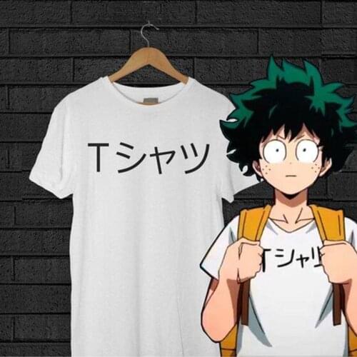 Boku No Hero Academia Anime Print T-Shirt Shirt- - MHA Midoriya Izuku Cosplay Tee Tees Harajuku Unisex Anime Hot T-shirt Male