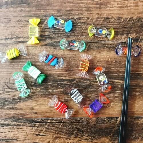 Crystal Glass Candy Chopstick Holder Creative Handmade Cute Chopstick Rest Rack for Dining Table Ornaments Accessories Supplies