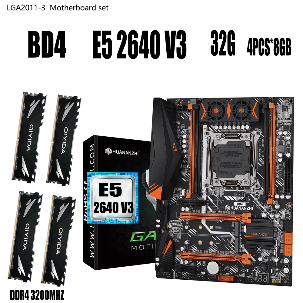 HUANANZHI X99 motherboard with XEON E5 2620 V3 1*8G DDR4 2400Mhz REGECC memory combo kit set NVME USB3.0 MATX Server