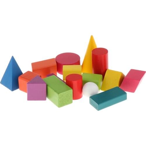 16pcs 3D Shapes Geometry Game Montessori Toys Kids Educational Supplies Children Learning Props